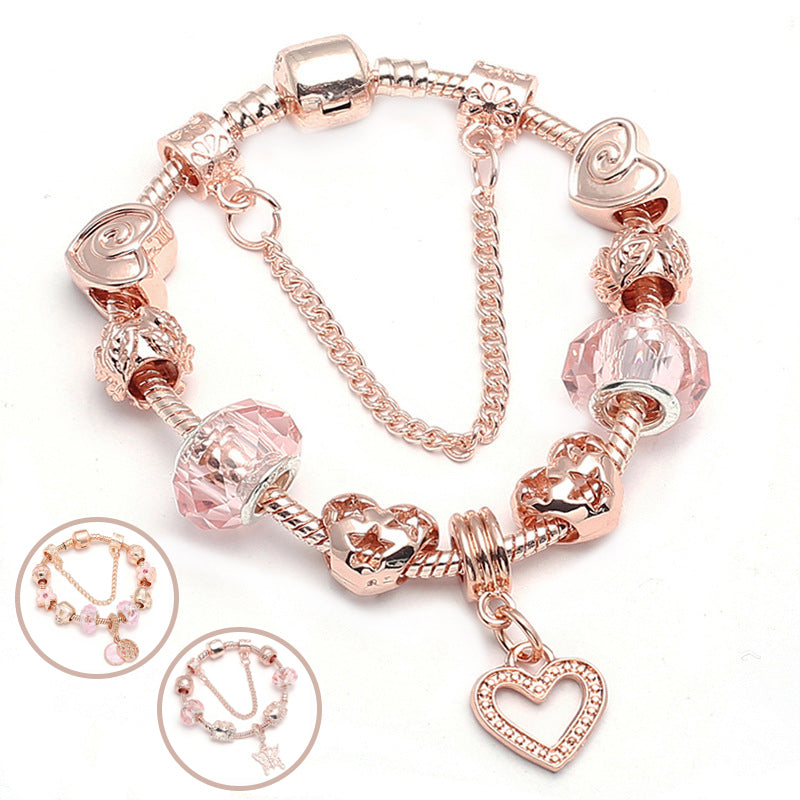Rose Gold Love Charm Bracelet