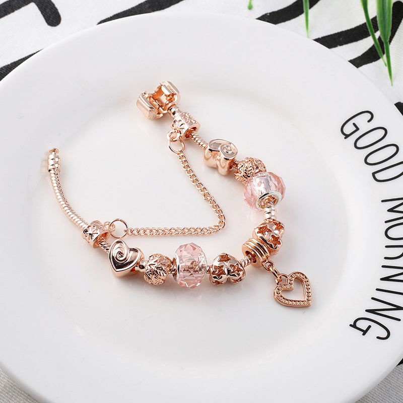 Rose Gold Love Charm Bracelet