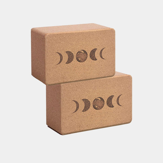 Pair of Moon Cork Yoga Blocks | Original | 4"x6x9"