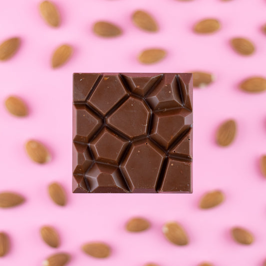 milk chocolate bar with salted almonds