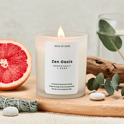 Zen Oasis Candle  | Grapefruit + Sage Scented Candle